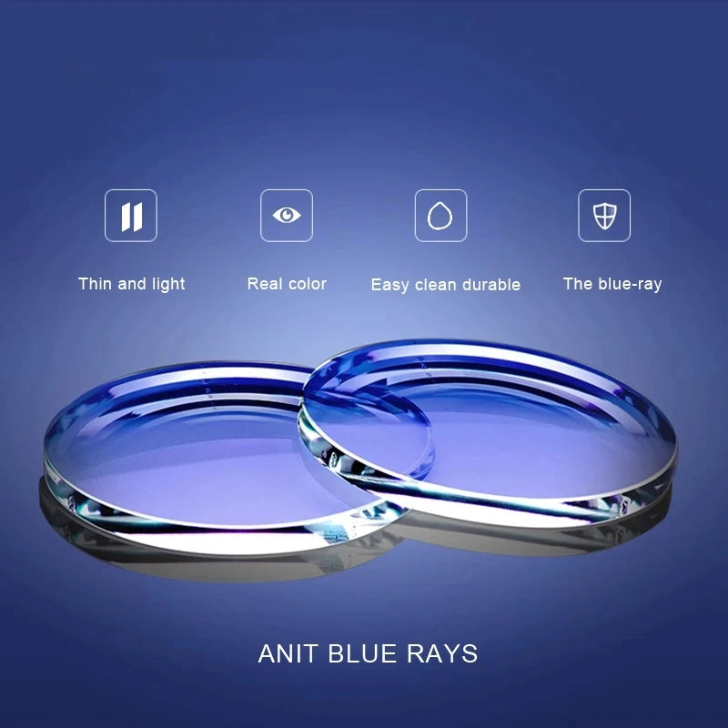 Retro Thick Customized Optical Prescription Anti Blue Ray Eyeglasses Sunglasses