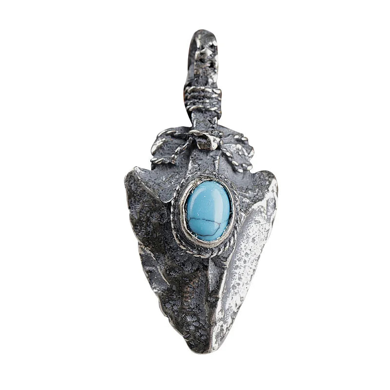 BOCAI S925 Sterling Silver Pendants for Women Men New Fashion Winding Wires Meteorite Arrow Turquoise Punk Jewelry Free Shipping