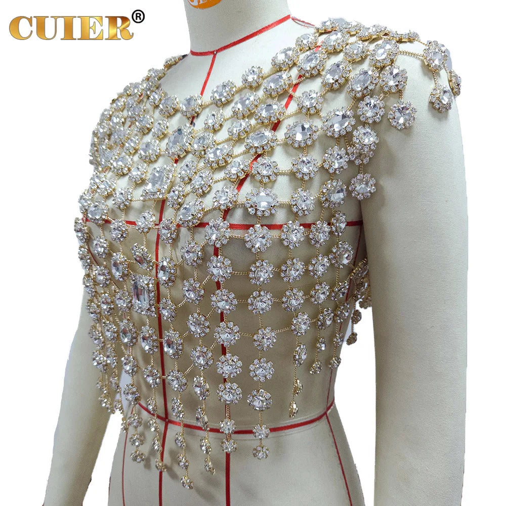 Rhinestone Gold Body Chain