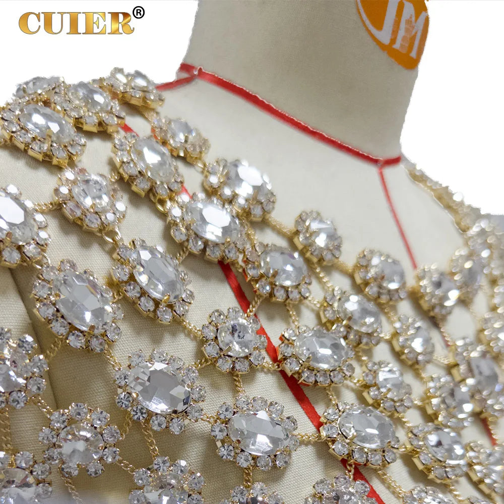 Rhinestone Gold Body Chain