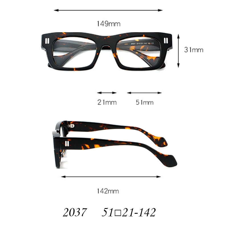Retro Thick Customized Optical Prescription Anti Blue Ray Eyeglasses Sunglasses