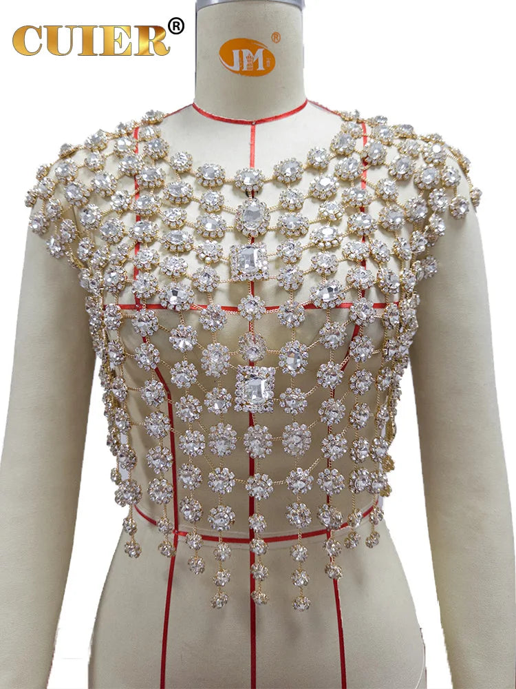 Rhinestone Gold Body Chain