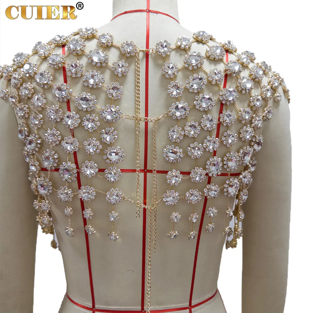 Rhinestone Gold Body Chain