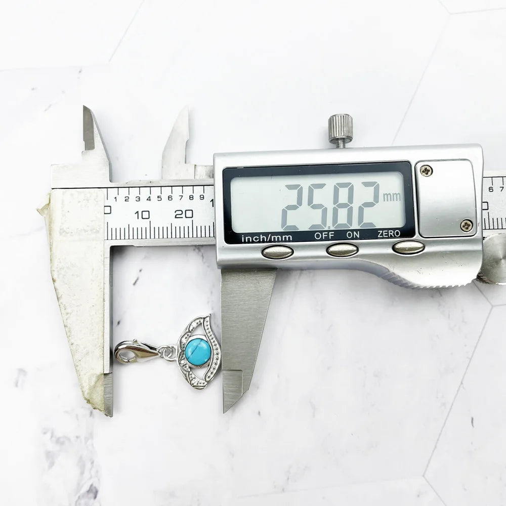 Charms Pendant Amulet Blue Horus Eyes 925 Sterling Silver Turquoise Fine Jewelry Accessories Fit Bracelet Necklace For Woman Man