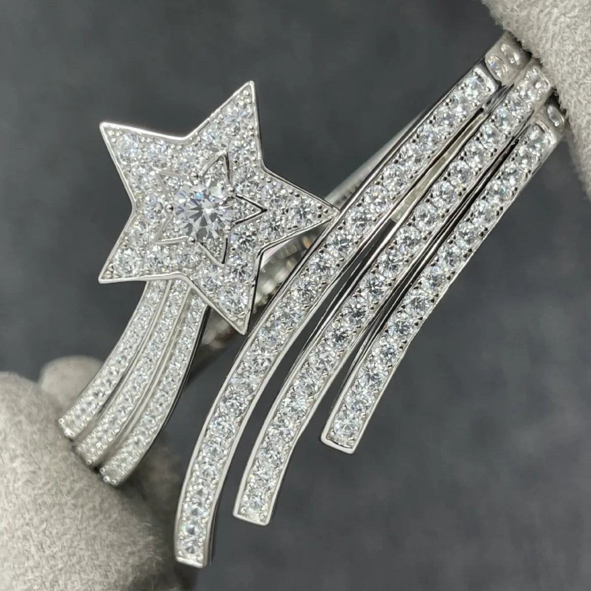 Vintage 100% 925 Sterling Silver Lab Sapphire High Carbon Diamonds Star Wedding Bracelet Bangle Fine Jewelry Wholesale