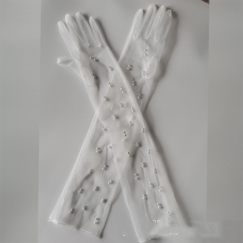 Korean Summer Bridal Transparent Mesh Gloves