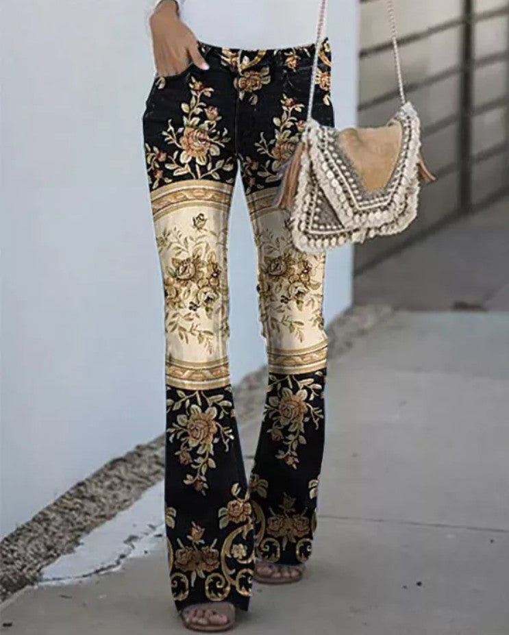 Women's Pants 3D Printed Wide-leg Pants Loose Casual
