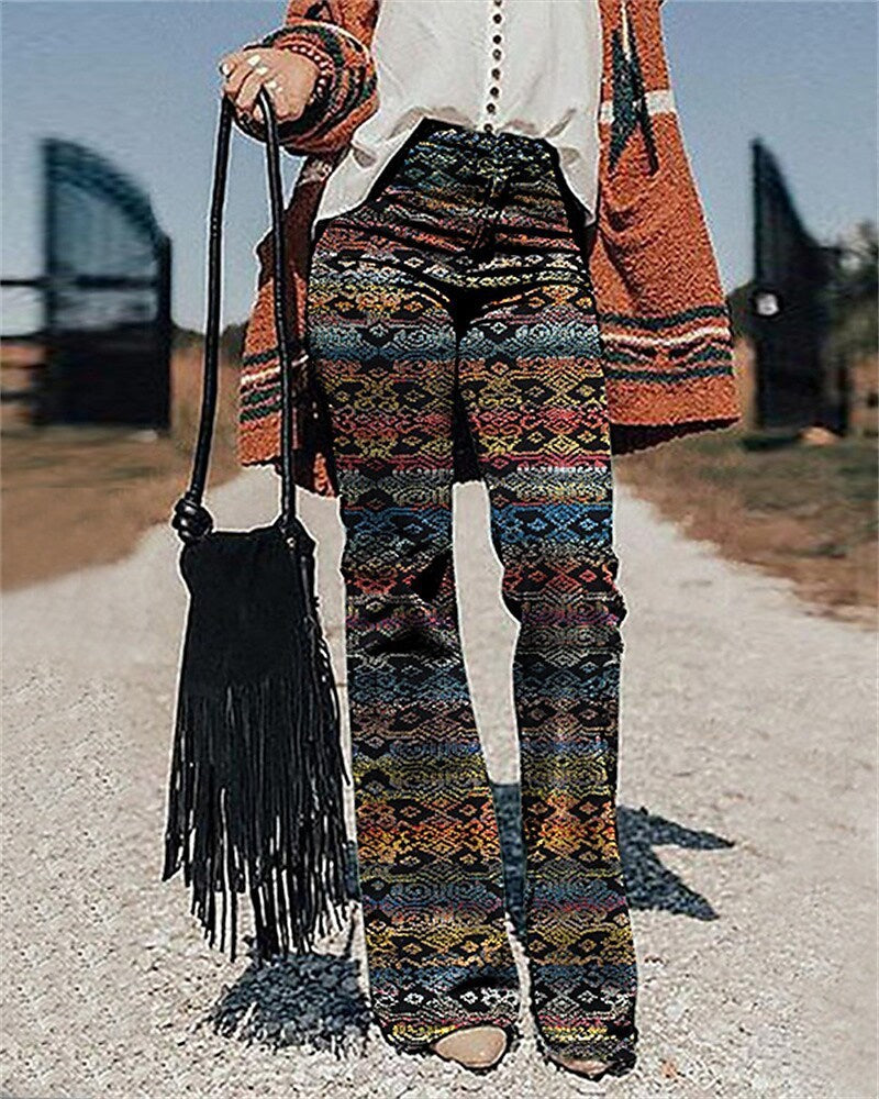 Women's Pants 3D Printed Wide-leg Pants Loose Casual