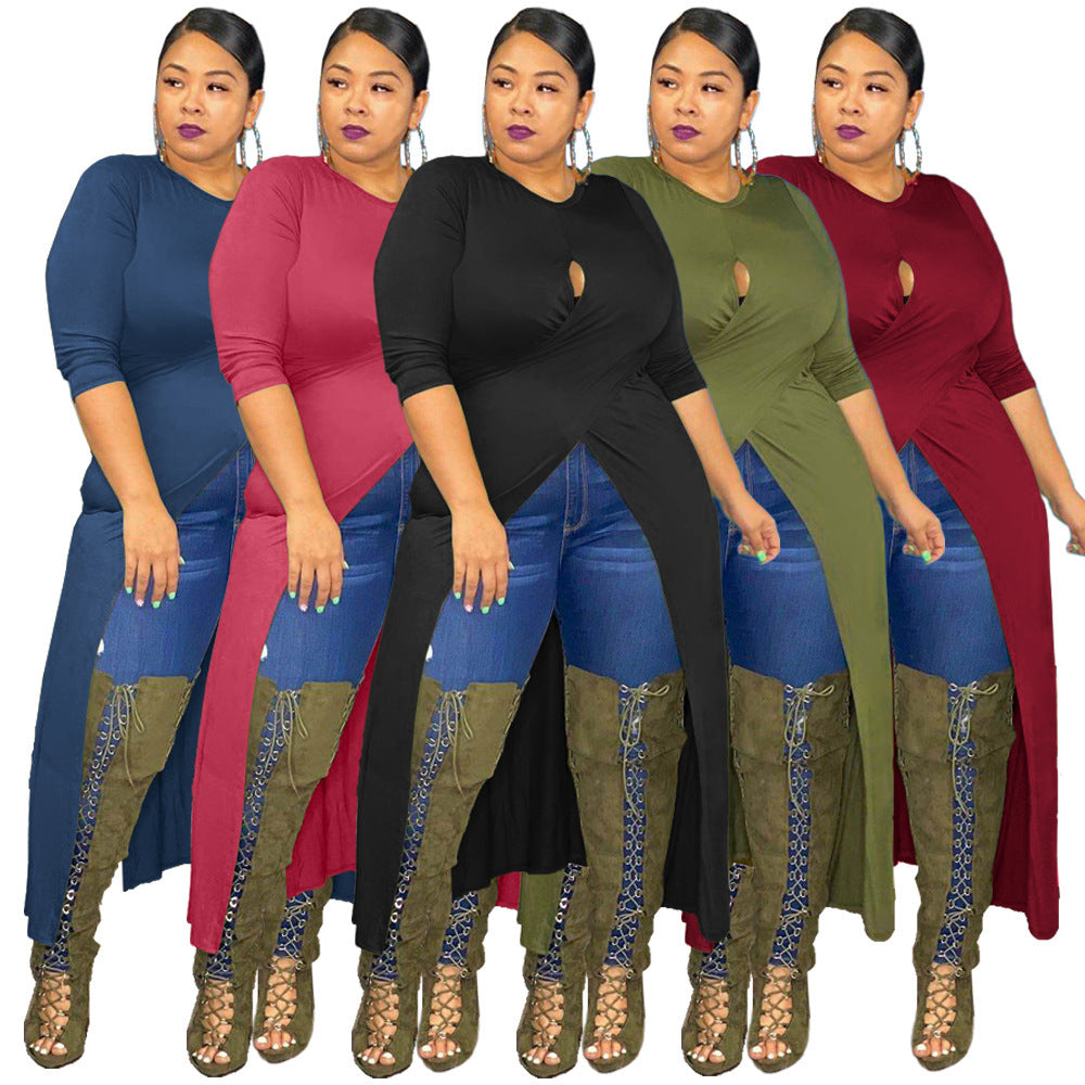 Plus Size Women's Split Dress Top